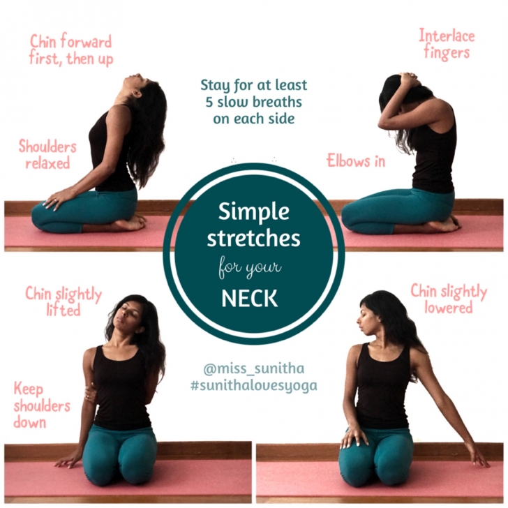 basic yoga stretches neck images