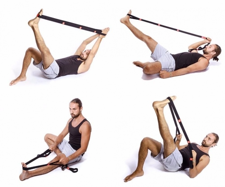 basic yoga stretches with strap photo Yoga Poses