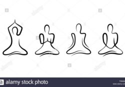 Yoga Poses Line Drawing