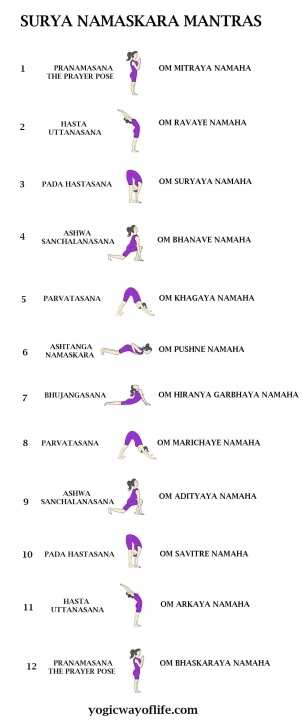 easy yoga poses surya namaskar asana names pictures