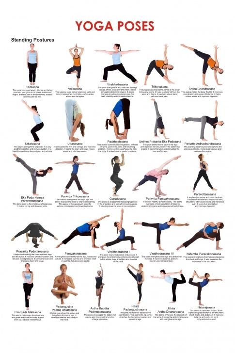 simple yoga asanas names with pictures and benefits image